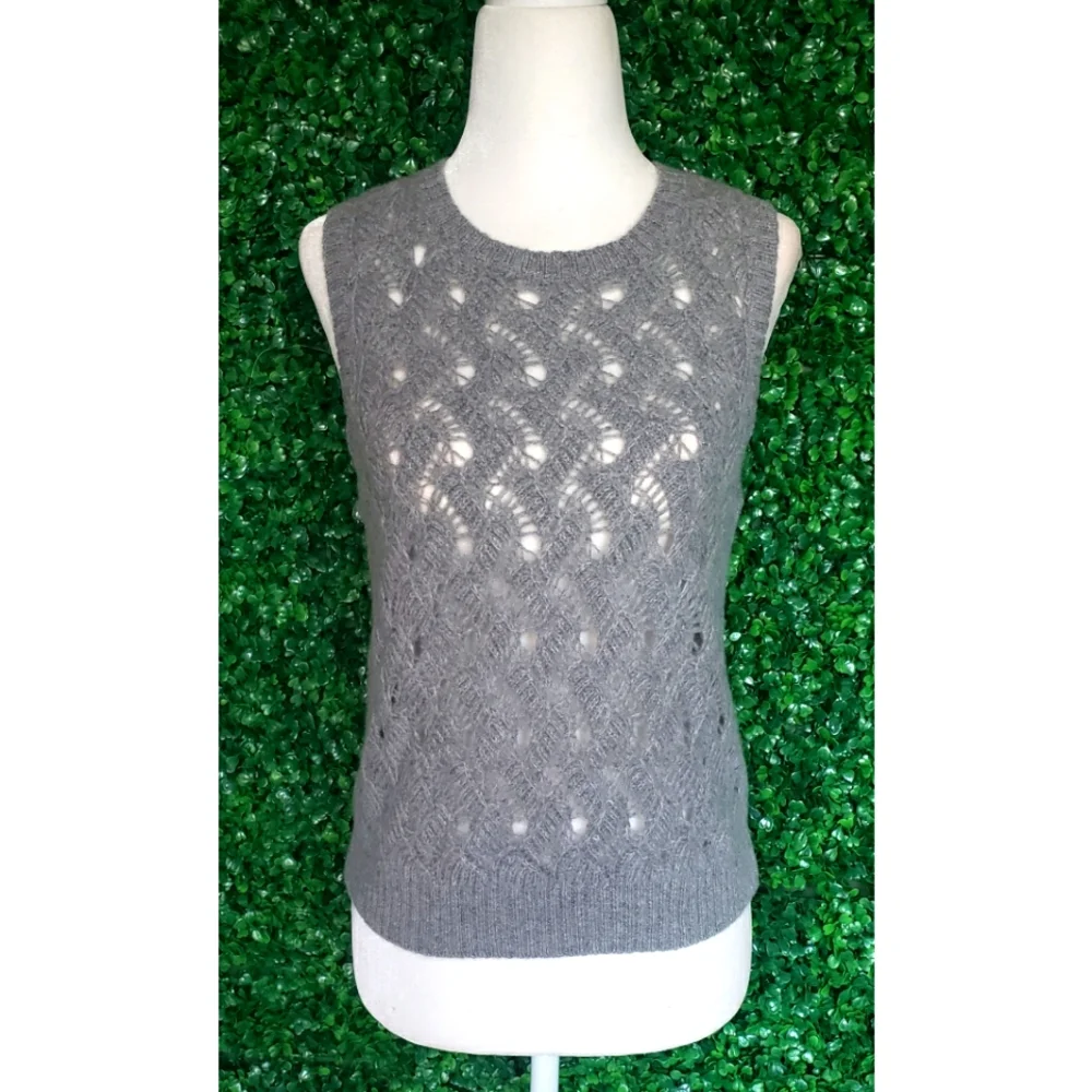 21. J.Crew Cashmere pointelle sweater shell - Picture 6 of 11